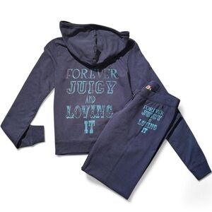 Vintage Forever Juicy and Loving It French Terry Juicy Couture Set Blue Small